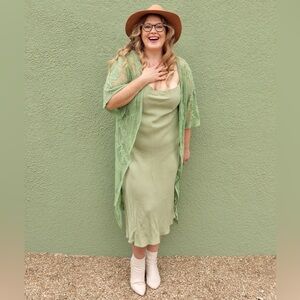 J. Crew Pistachio Green Midi Slip Dress